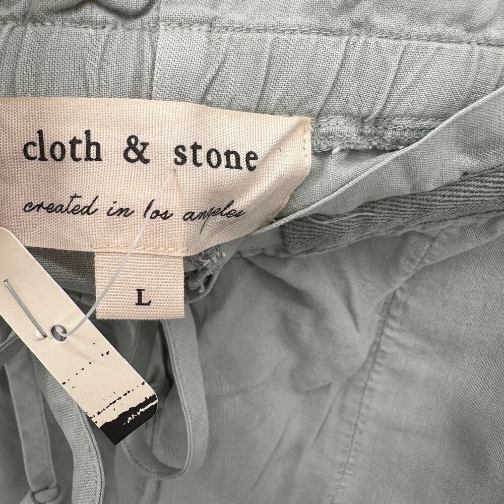 CLOTH & STONE NWT Evereve Tie Waist Tencel Short in Fresh Basil Green // L - Picture 6 of 11